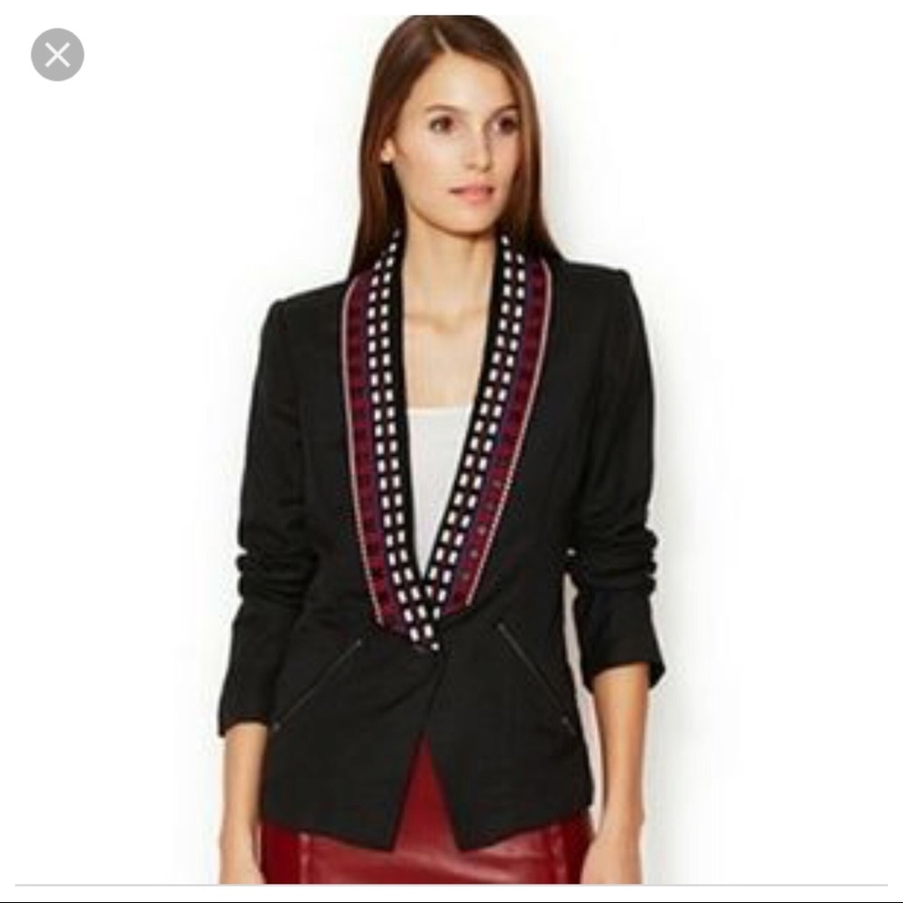 Plenty by Tracy Reese black linen blend blazer 8